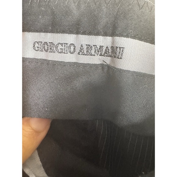 Giorgio Armani Le Collezioni Pleated Trousers MENS 36 Black‎ Striped Wool - Picture 10 of 12